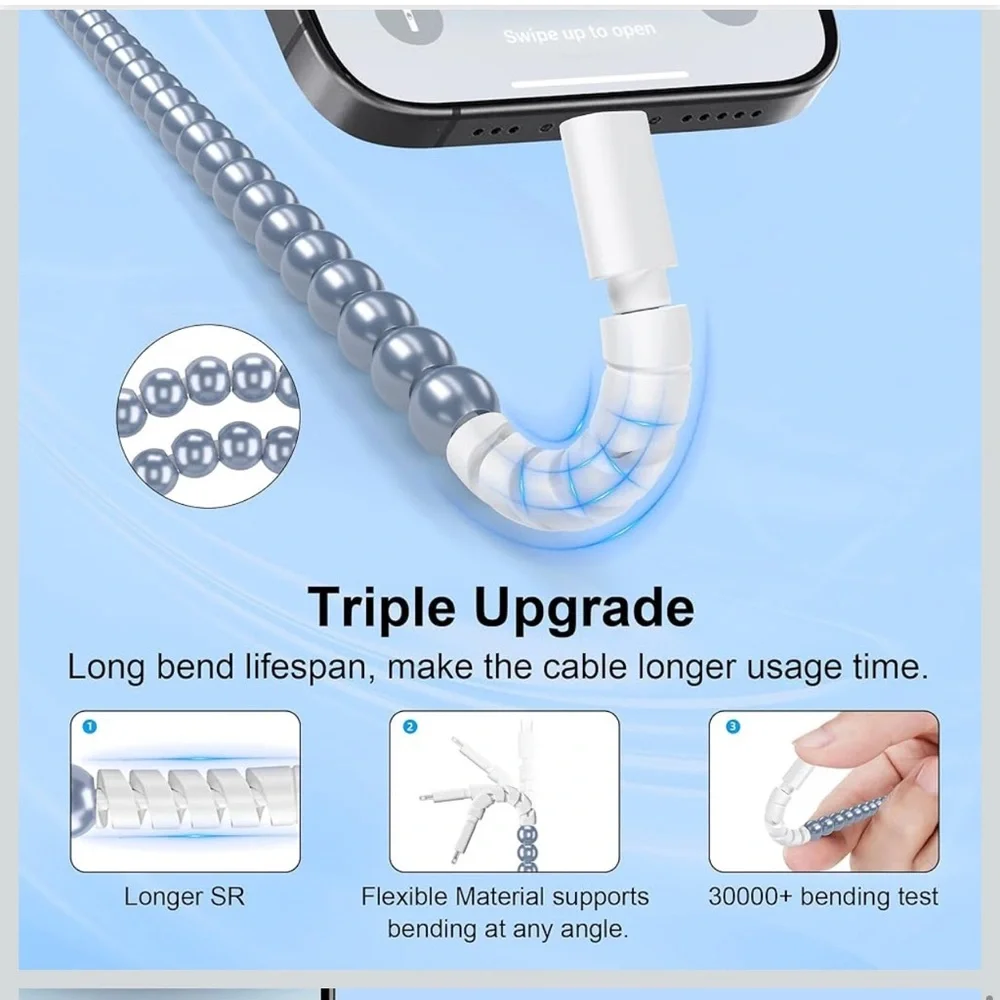 High-Speed Silver/Blue Charging Cable